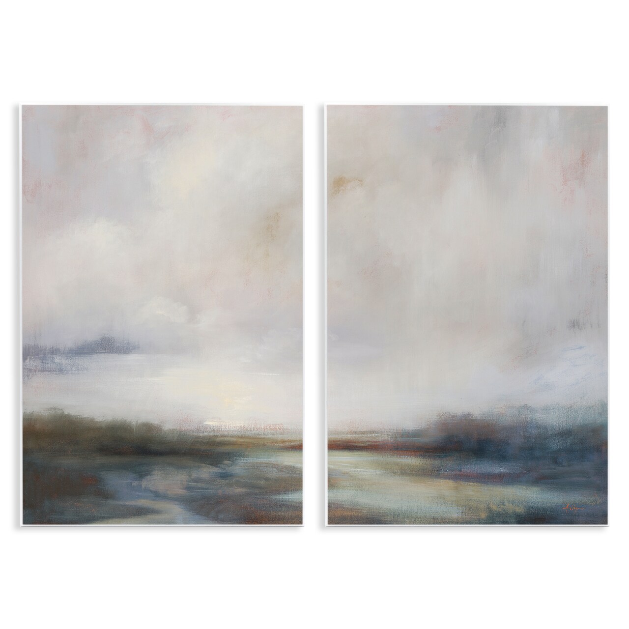 Stupell Industries Moody Clouds Landscape 2 pc Wall Plaque Art Set Design by Simon Addyman